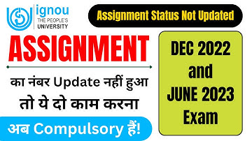 Assignment Marks Not Updated Problem Solution! | IGNOU Assignment Status Not Found_IGNOU EXAM UPDATE