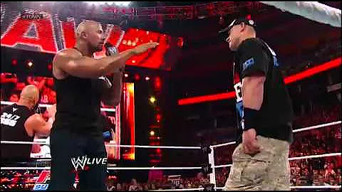 Raw: The Rock and John Cena engage in a WrestleMania war of words