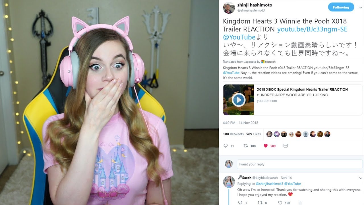 SHINJI HASHIMOTO TWEETED MY KINGDOM HEARTS 3 REACTION VIDEO