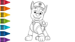 🐾🚓 Chase from PAW Patrol | Easy Drawing & Coloring for Kids | How to Draw Chase Step by Step |