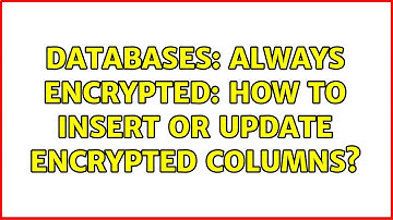 Databases: Always Encrypted: How to insert or update encrypted columns?