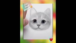 How to draw a cute cat face by only pencil🐈| Art hubby|#art #cat #pencilsketch