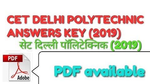 CET DELHI POLYTECHNIC ANSWER KEY 2019|cet polytecnic