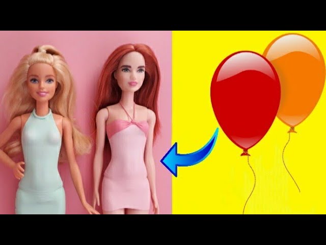 Como fazer roupinhas para Barbie com balão neon bexiga Neon 👗👙🧥 #barbie  