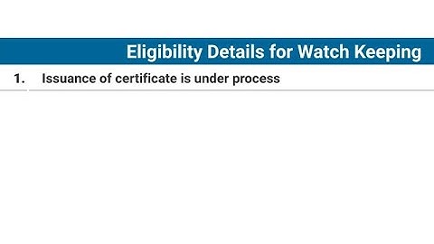 Watching keeping under process merchant  navy | dc under process | cop under process