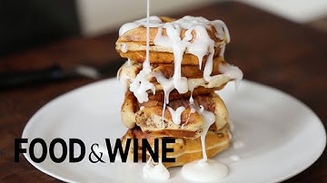 How to Make Cinnamon Roll Waffles | Mad Genius Tips | Food & Wine