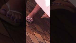 Blue Toenails In Public!