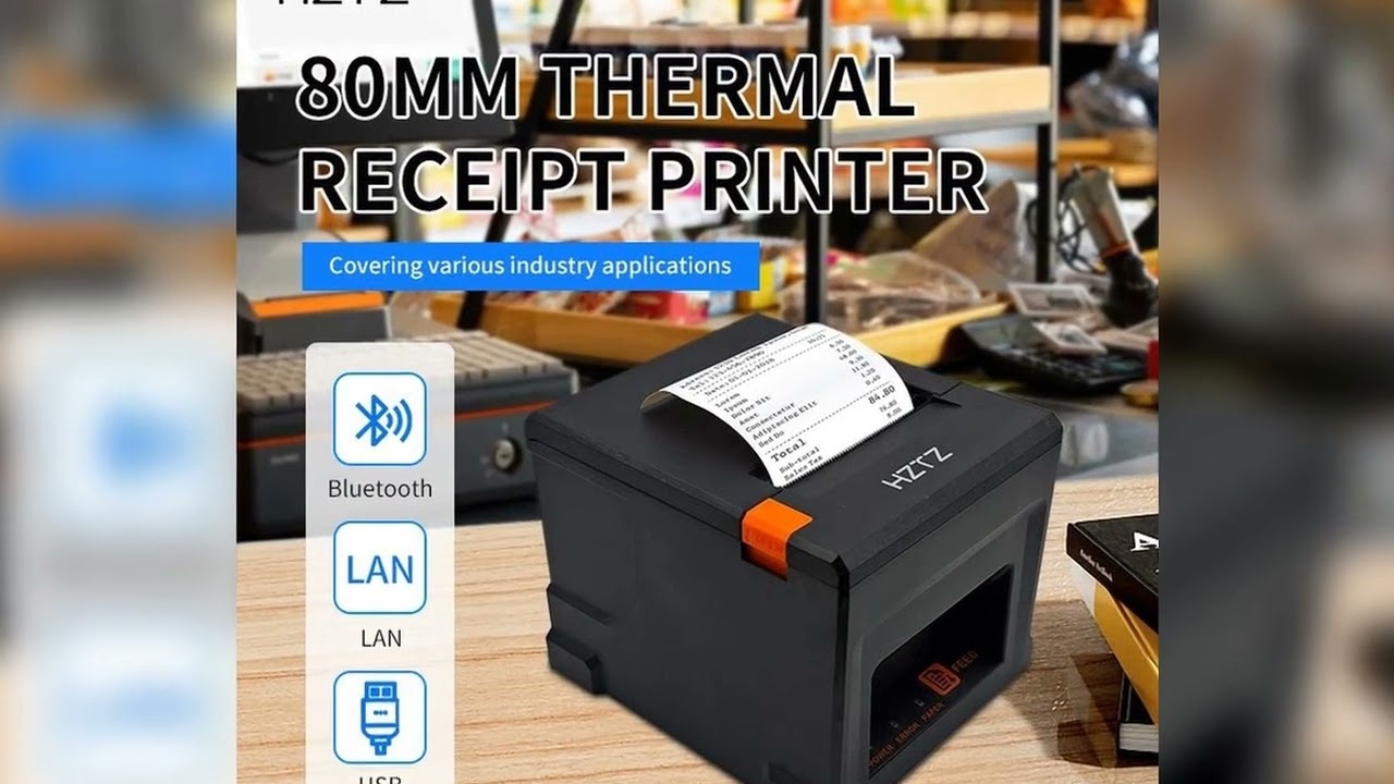 A must-have product! HZTZ 80mm Thermal Receipt Printer HZ-8360 Automatic Cutter Restaurant Kitchen