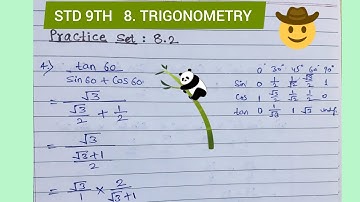Std 9th | practice set 8.2 | Q.2 ( 4, 5,& 6 ), Q.3 and Q.4 | Chapter 8 | TRIGONOMETRY | Maths 2 |