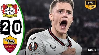 Bayer Leverkusen vs AS Roma 2-0Extended Highlights & All Goals 2024