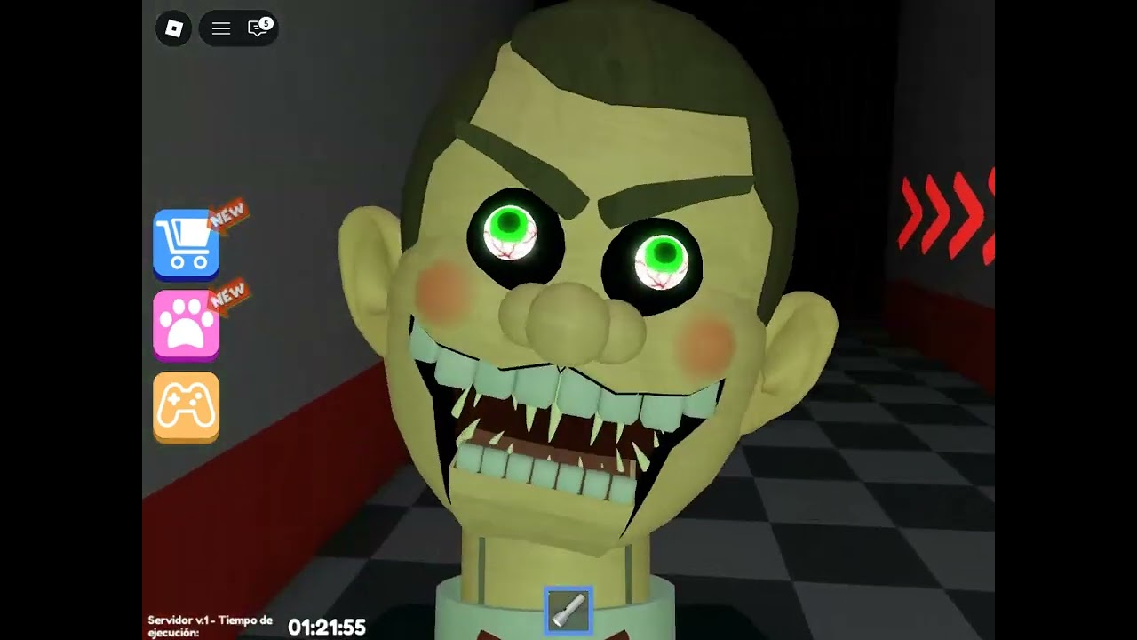 jugando un juego terror