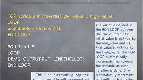 Oracle pl sql tutorial - For LOOP construct #19