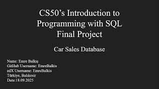 CS50 SQL Final Project | Car Sales Database | 2025