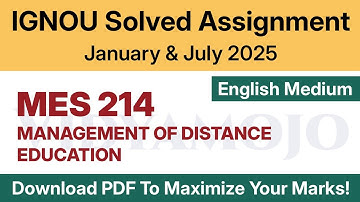 IGNOU MES 214 Solved Assignment 2025 English Medium PDF Download | MA Education (MAEDU) 2nd Year