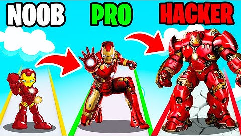 NOOB VS PRO VS HACKER WITH SUPER IRON MAN SUITS