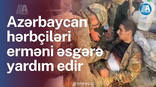 Azərbaycan hərbçiləri yaralı erməni əsgərinə yardım edir | müharibədən görüntülər