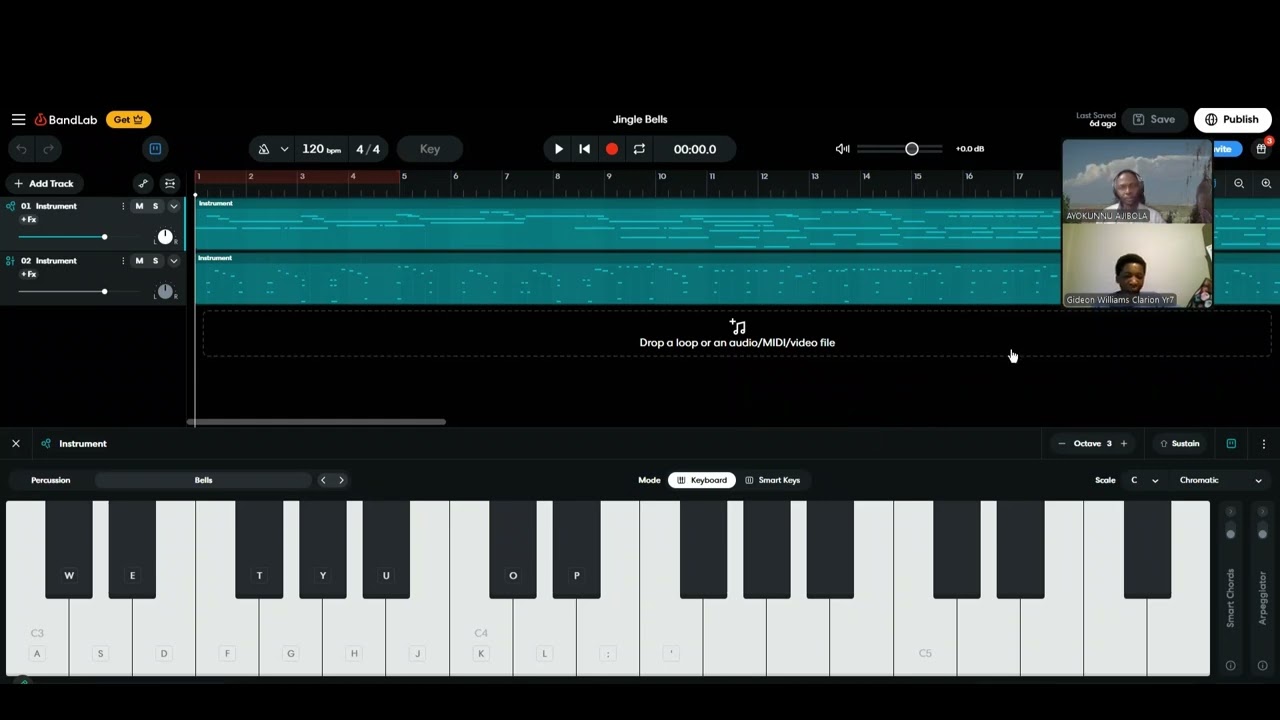 Bible Study Plus Piano Lesson on Jingle Bells