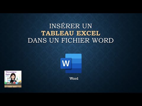 Vidéo: Comment Copier Un Tableau De Word Vers Excel