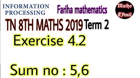 8th maths 2019 term 2 / EXERCISE 4.2 sum no 5, 6/ SAMACHEER-KALVI/FARIHA MATHEMATICS