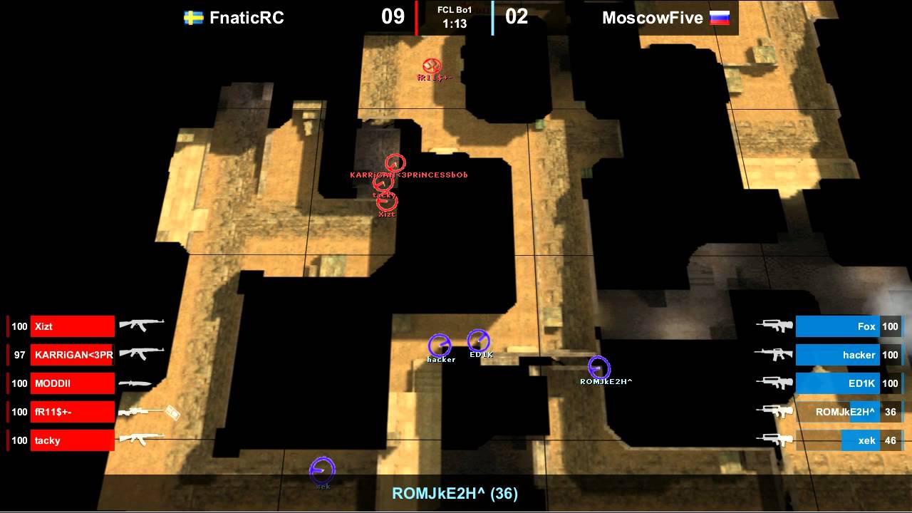 Fnatic vs. MoscowFive @ dust2