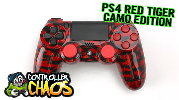 PS4 Red Tiger - Custom Controller - Controller Chaos