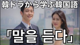 韓ドラ【よくおごってくれる綺麗なお姉さん】から学ぶ韓国語「말을 듣다」の意味と使い方？#517