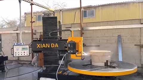 CNC PLC Stone Profile Cutting Machine For Marble Granite Column Cap And Base