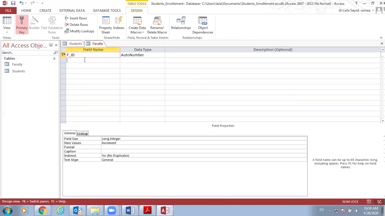 DBMS Lab session how to create tables & relationships - YouTube