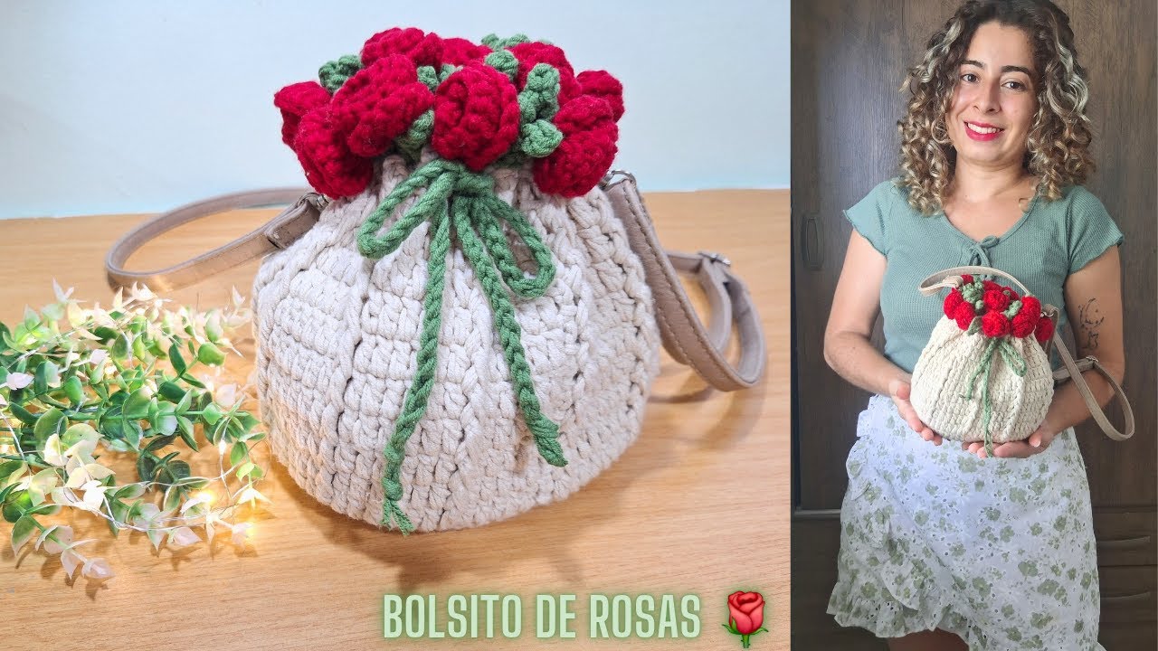 Tejí el BOLSO VIRAL de ROSAS a CROCHET🌹😍| Tutorial Bolsito con Rosas en TENDECIA🌹