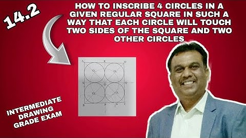 How to inscribe 4 circles in a square.