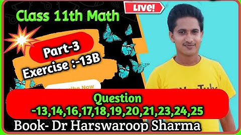 Class 11th Math Dr Harswaroop Sharma | Exercise 13B | Derivatives | part 3