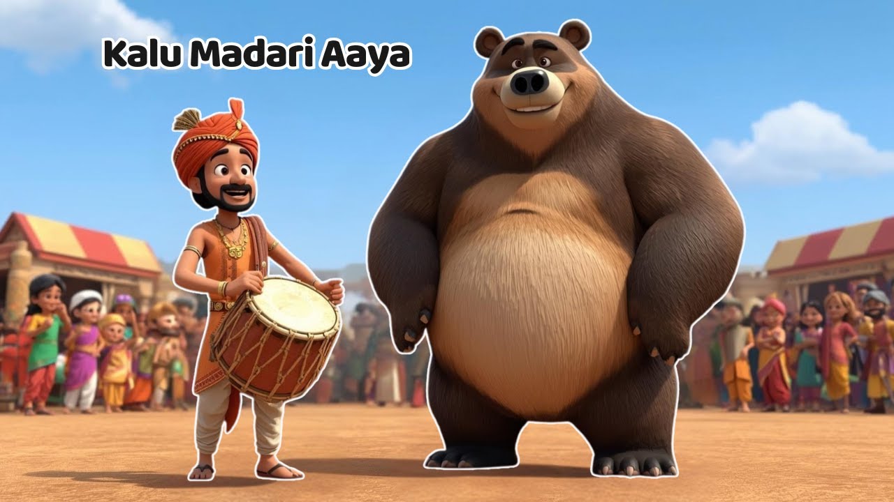 Kalu Madari 3D Dancing Cartoon | New Hindi Cartoon Song & Best 3D Rhymes | Kids Rhymes