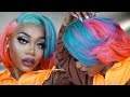 Watch me dye a wig! COLORFUL Cotton candy | Unicorn Hair Dying Tutorial