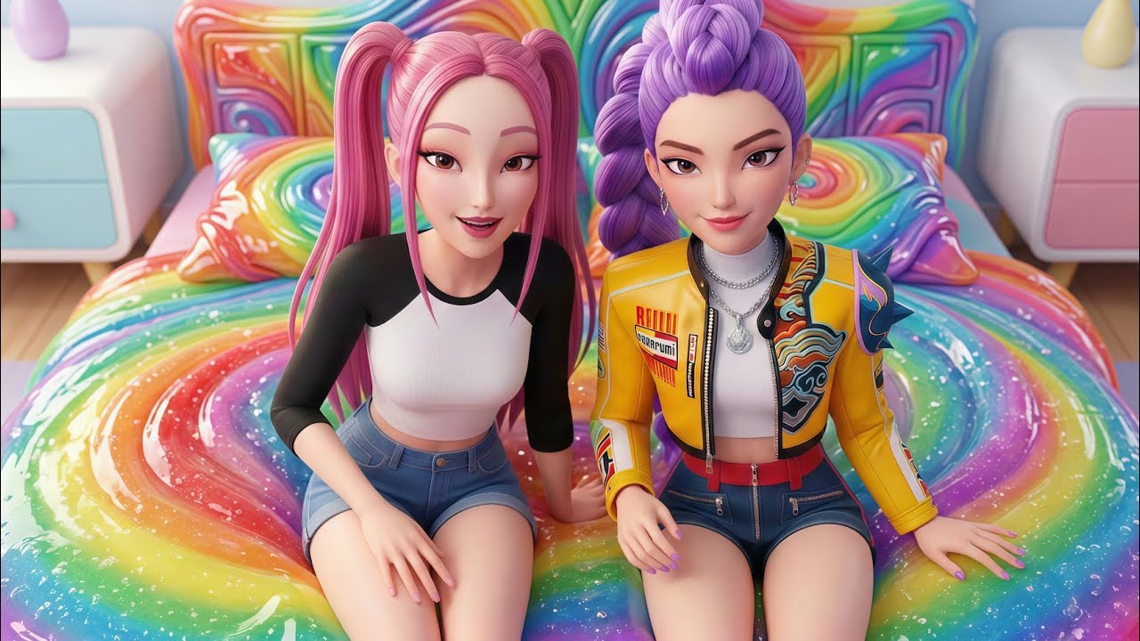 KPOPガールズ！デーモン・ハンターズ｜ルミ＆ミラのピアノ階段＆チーズパインASMR（生活音）