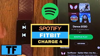 SPOTIFY APP ON FITBIT CHARGE 4 - How To Setup, Music Controls, Playlists, Overview! screenshot 2
