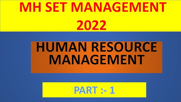MH SET 2022 HUMAN RESOURCE MANAGEMENT PART 1