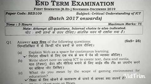 Question paper discussion (Critical understanding of ICT)
