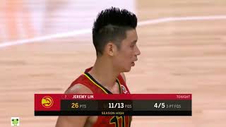 Jeremy Lin&#39;s Offense &amp; Defense Highlights 2018-11-22 Raptors VS Hawks