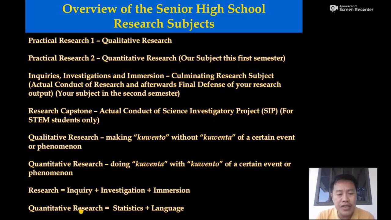 what is quantitative research for shs students