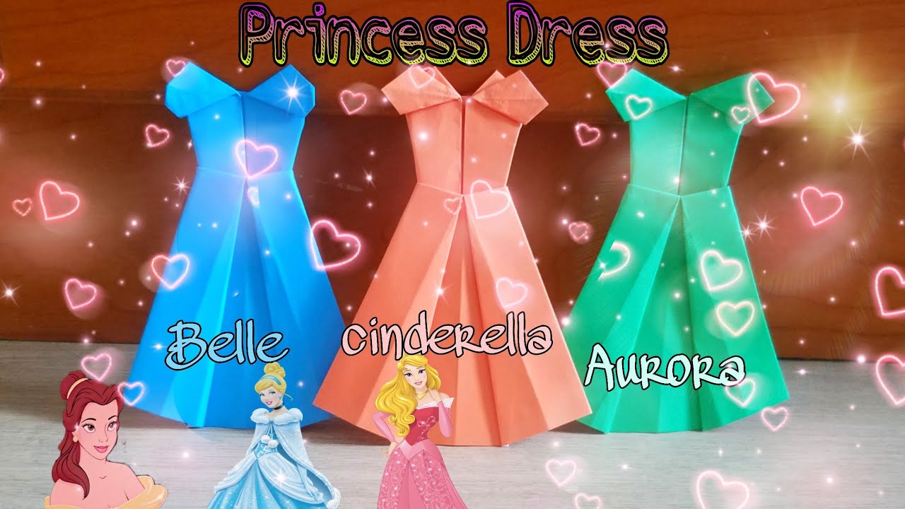  Origami  Paper Princess Dress kerajinan  kertas YouTube
