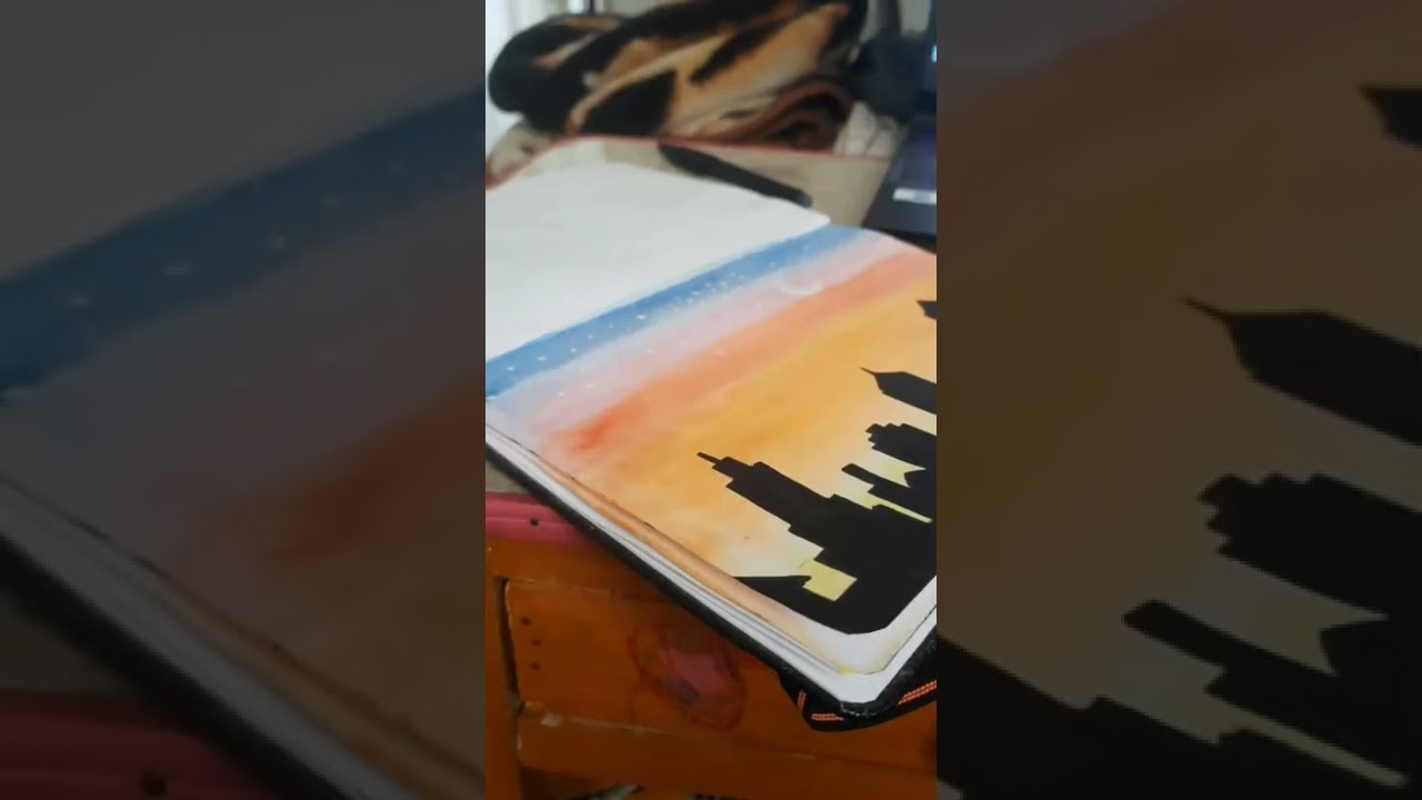 drawing a city view at evening | 