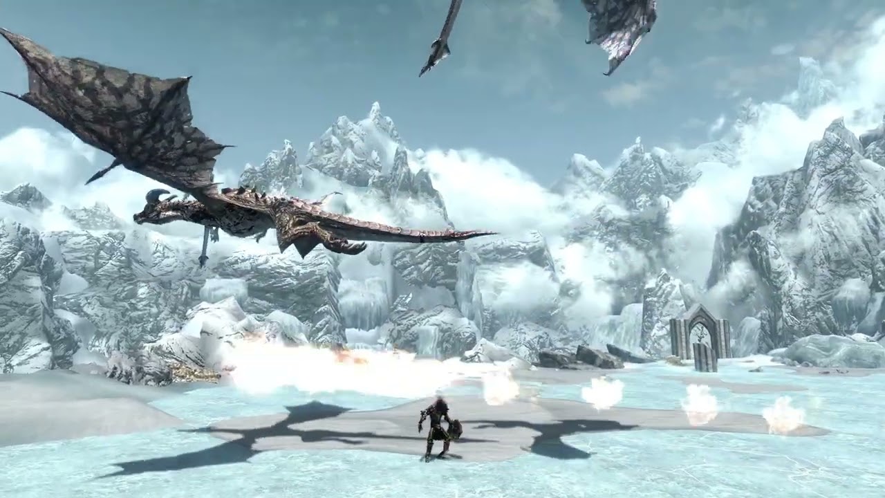 Skyrim Battles - Chaurus, Dwarven Automatons, Falmer & 4 Legendary Dragons vs Daedra & Undead Army