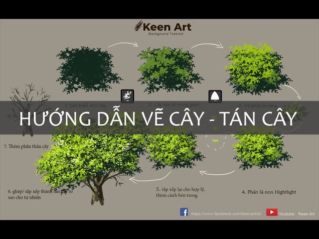 🏝 Background Tutorial: Hướng Dẫn Từng Bước Vẽ Cây - Tán Cây. - Youtube