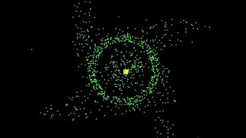 Dummy gravity simulation with more particles in 2D