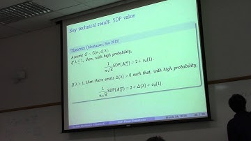 Andrea Montanari on "Phase transitions in semi-definite relaxations"