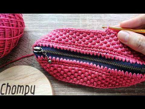 D.I.Y. Tutorial - How To Crochet Purse Bag With Zipper - Step By Step