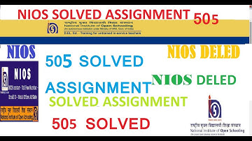 NIOS Deled 505 solved Assignment in ODIA languag