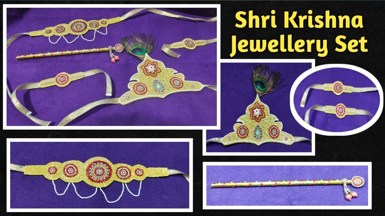 Shri krishna jewellery set for kids Krishna jewellery making at home