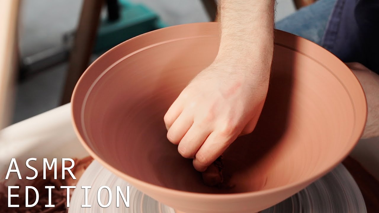 Throwing and Turning a Pottery Bowl with Cross-sections — ASMR Version 