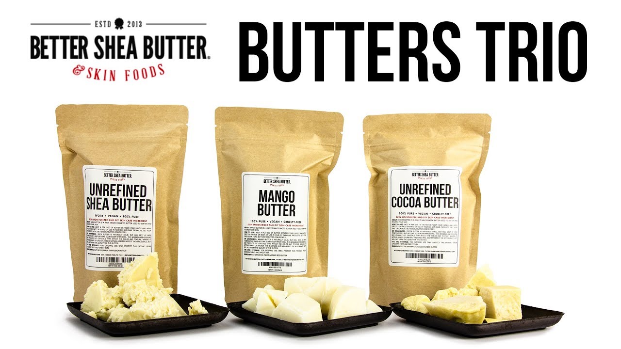 Shea, Cocoa, Mango Butters Set by Better Shea Butter - Each Butter Is